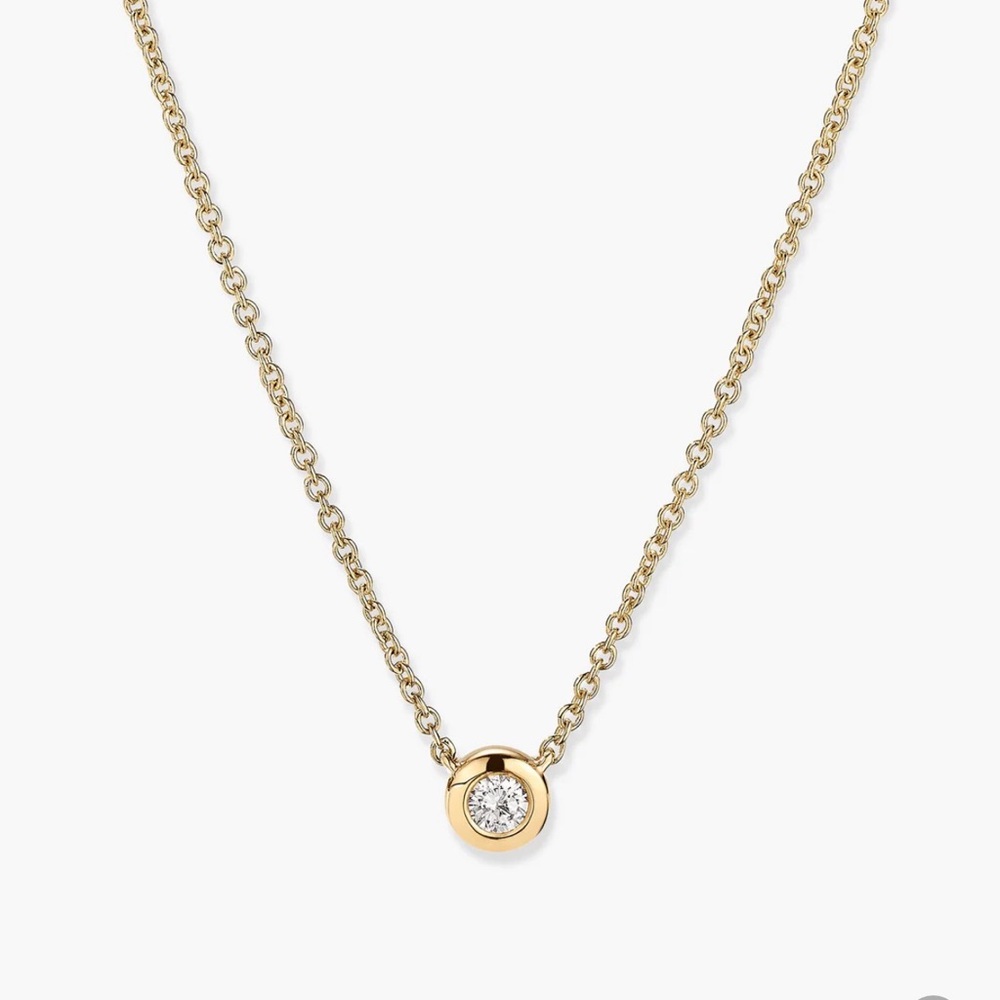 Mejuri Gold Necklace with Bezel Diamond
